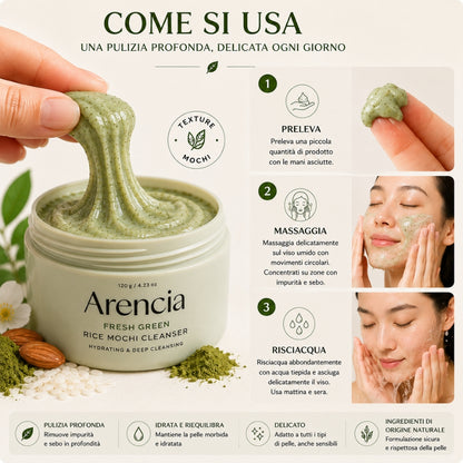 Arencia Rice Mochi Cleanser – Detergente Viso Idratante ed Esfoliante