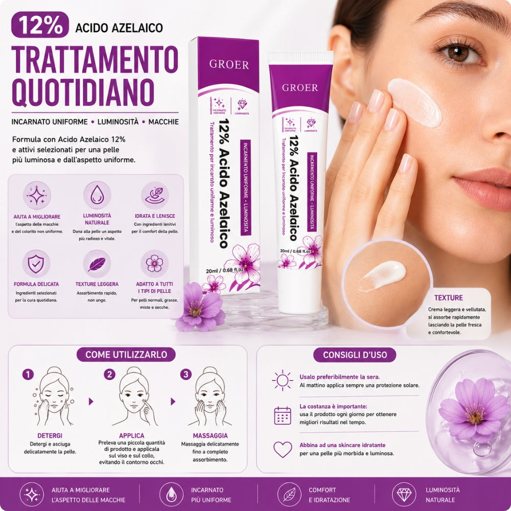 Trattamento Viso Acido Azelaico 12% – Uniformante e Illuminante