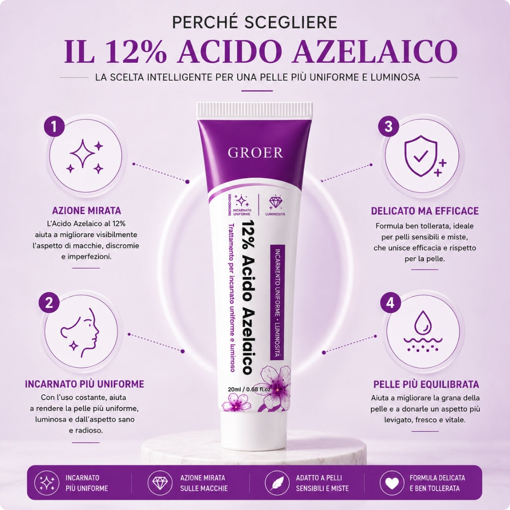 Trattamento Viso Acido Azelaico 12% – Uniformante e Illuminante