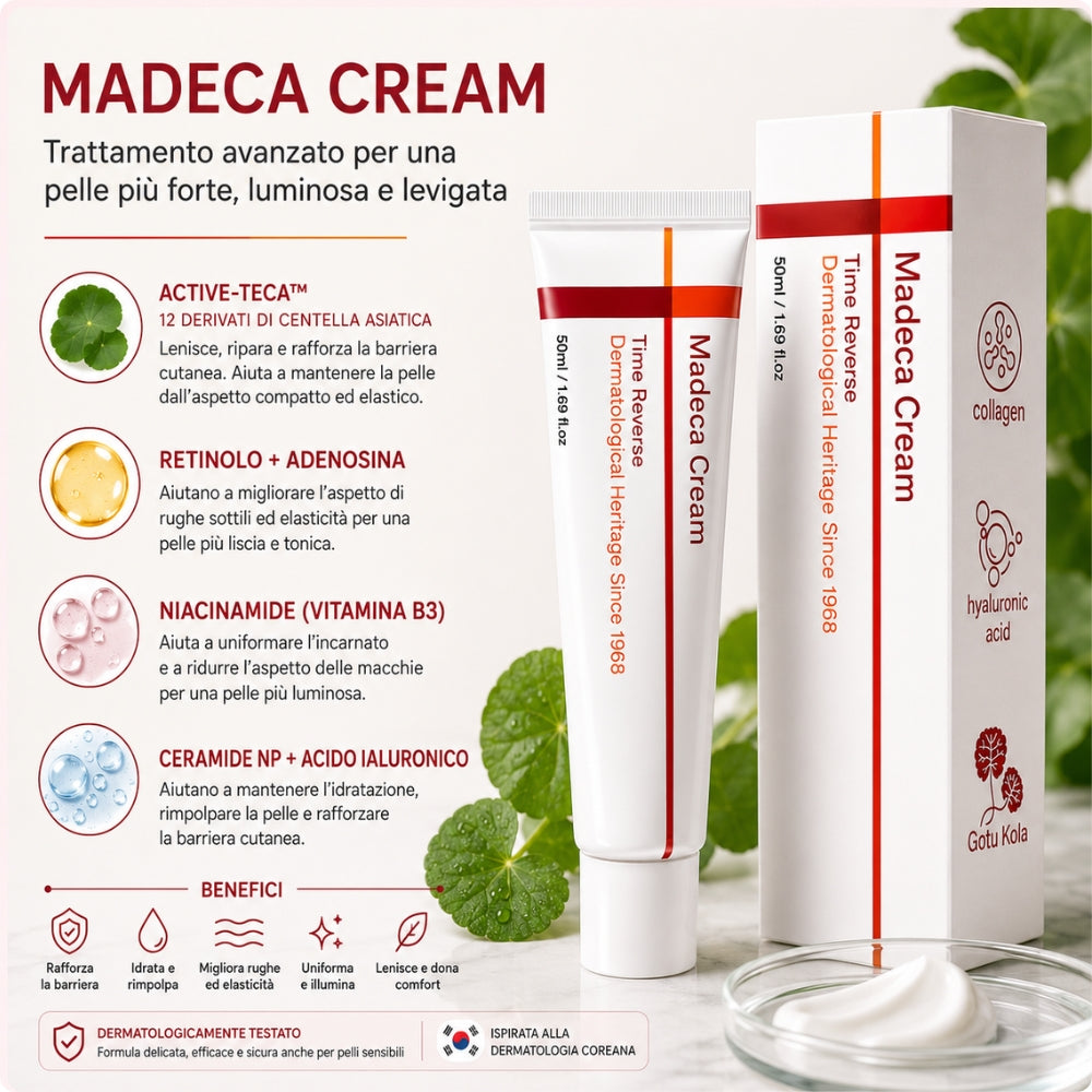 Madeca Cream alla Centella – Idratante, Lenitiva e Anti-Età