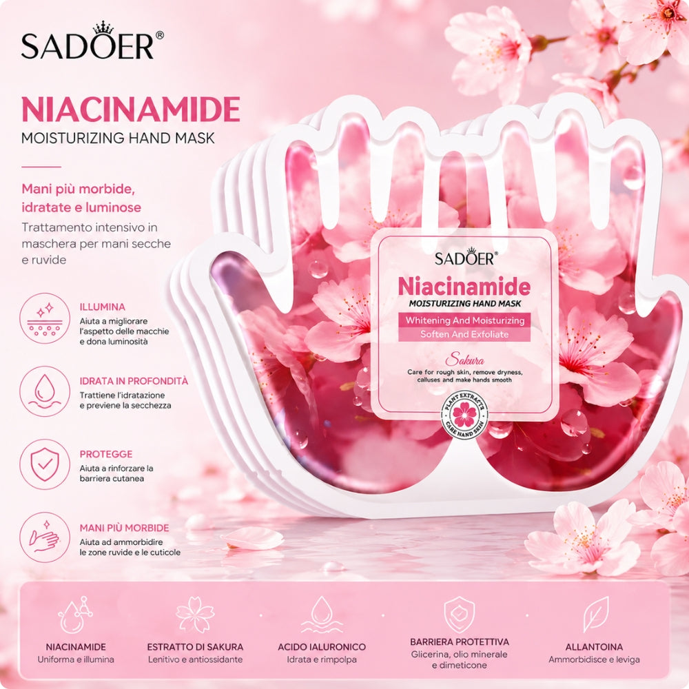 Maschera Mani Niacinamide & Sakura – Idratante e Illuminante