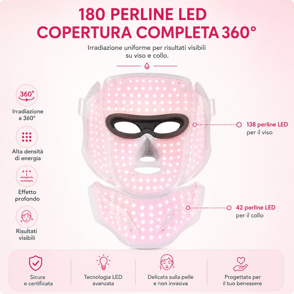 Maschera LED Viso Collo a 7 Colori