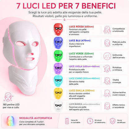 Maschera LED Viso Collo a 7 Colori