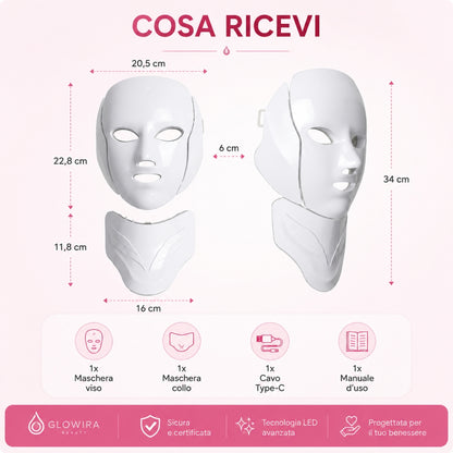 Maschera LED Viso Collo a 7 Colori
