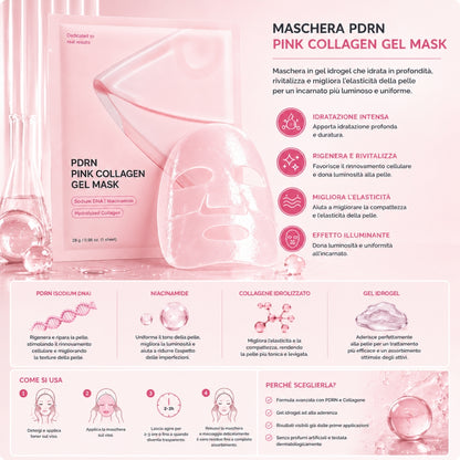 Maschera Viso PDRN in Idrogel con Collagene e Niacinamide