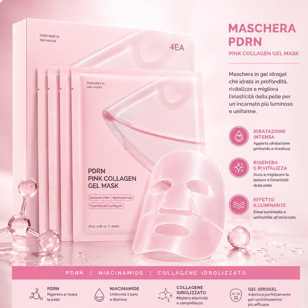 Maschera Viso PDRN in Idrogel con Collagene e Niacinamide