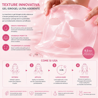 Maschera Viso PDRN in Idrogel con Collagene e Niacinamide