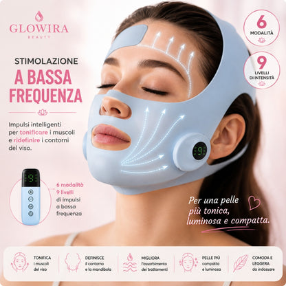 Maschera EMS Tonificante Viso – 6 Modalità e 9 Livelli di Intensità