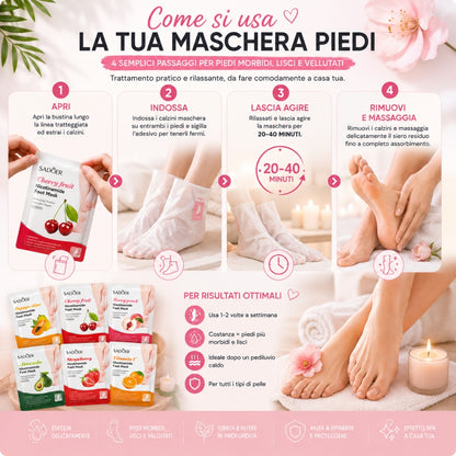 Maschere Piedi alla Niacinamide – Kit 6 Trattamenti