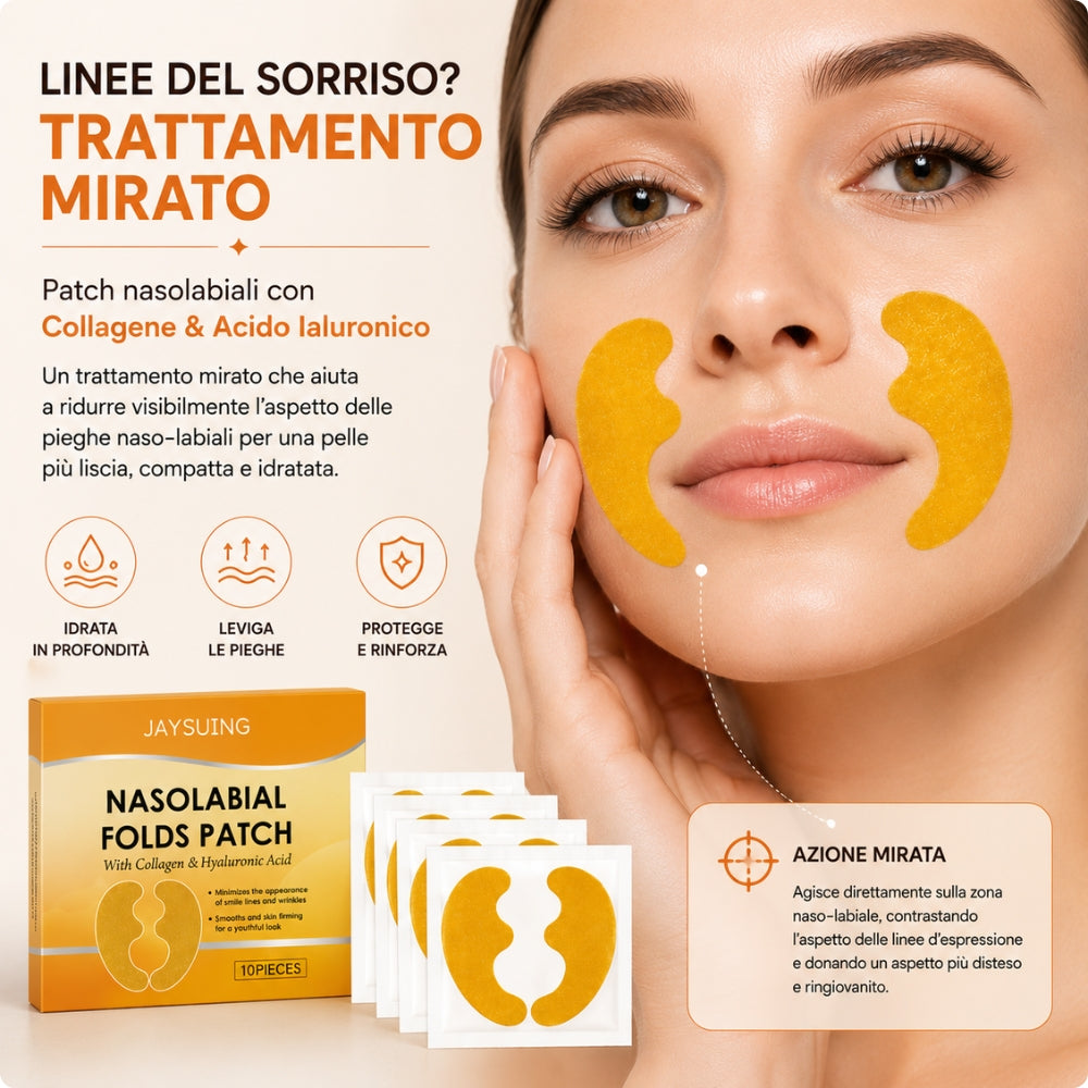 Patch Nasolabiali – 10 Patch con Collagene e Acido Ialuronico