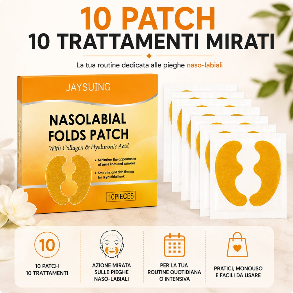 Patch Nasolabiali – 10 Patch con Collagene e Acido Ialuronico