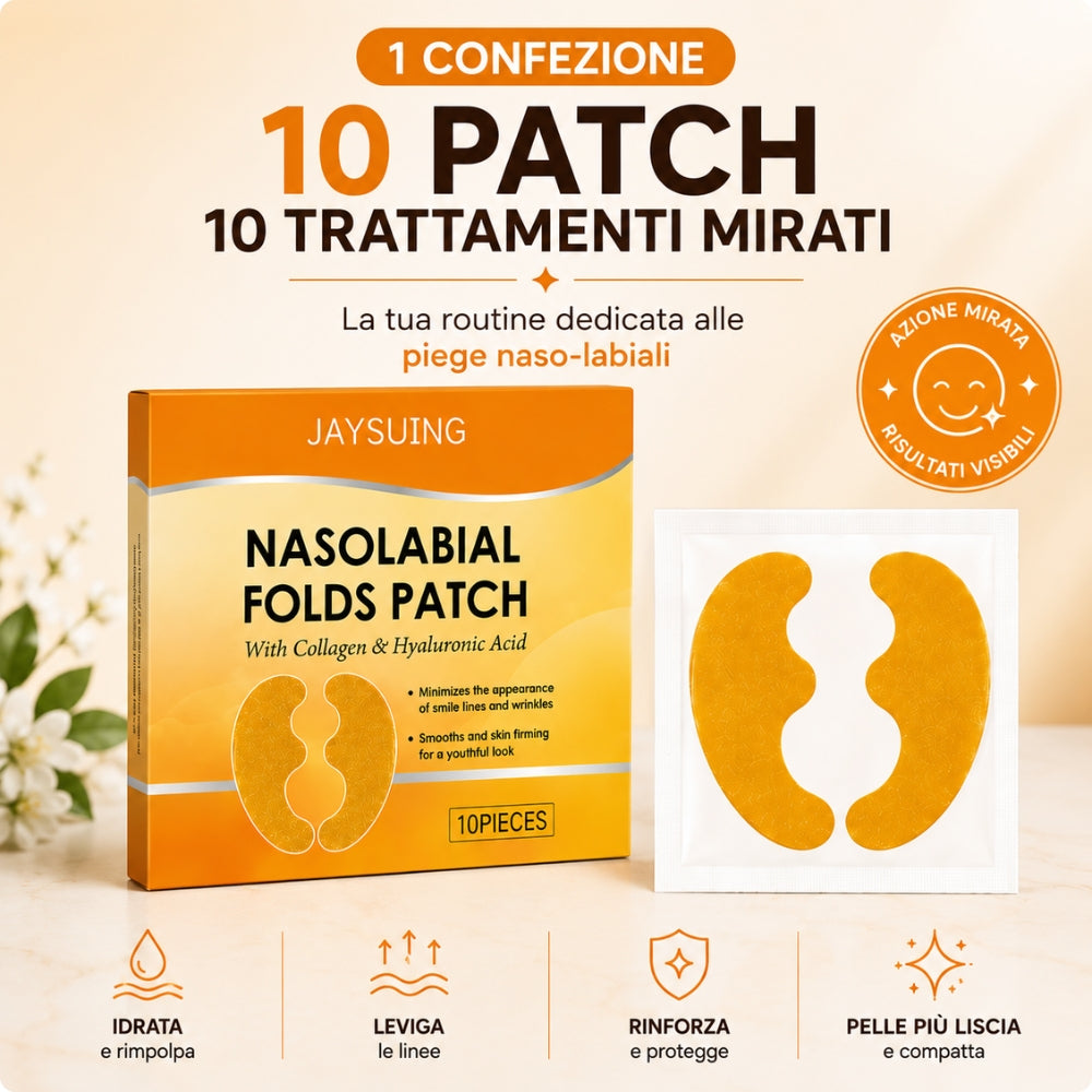Patch Nasolabiali – 10 Patch con Collagene e Acido Ialuronico