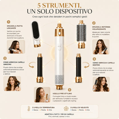 Multistyler 5 in 1 – Asciuga, Liscia, Arriccia e Volumizza