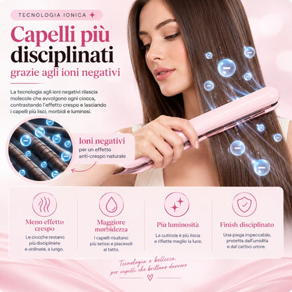 Piastra a Vapore Ionica – Styling Liscio e Luminoso