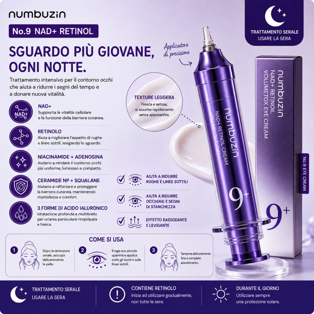 Numbuzin No.9 NAD+ Retinol – Trattamento Intensivo Contorno Occhi