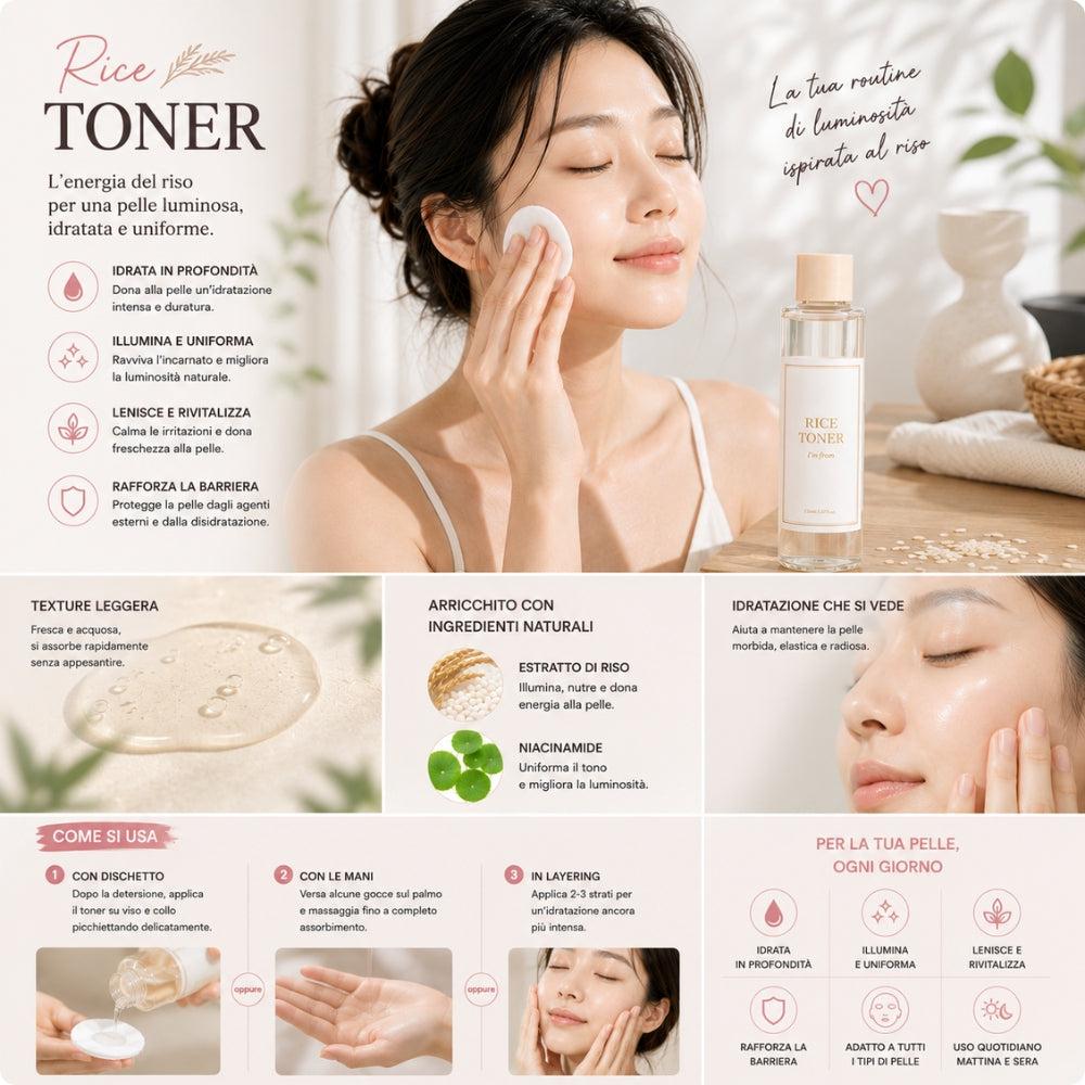Rice Toner Illuminante al Riso