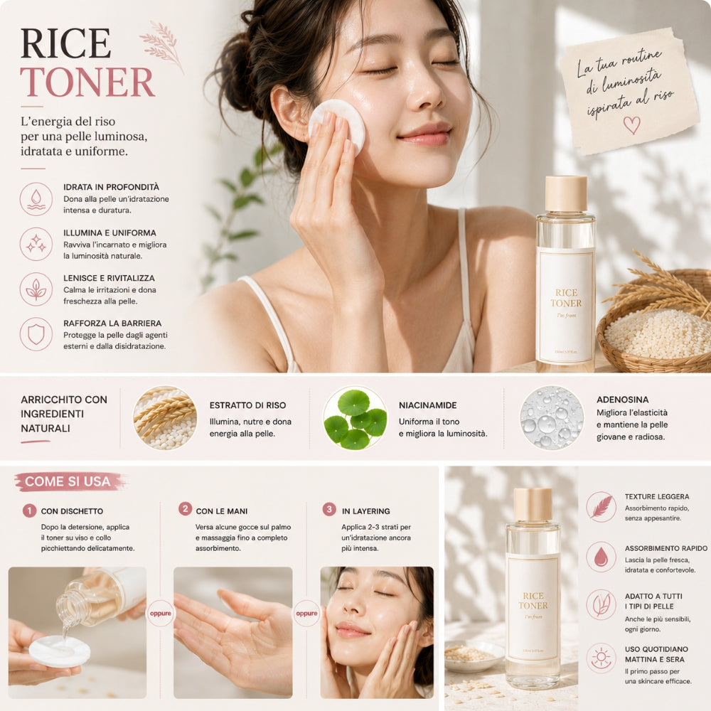 Rice Toner Illuminante al Riso