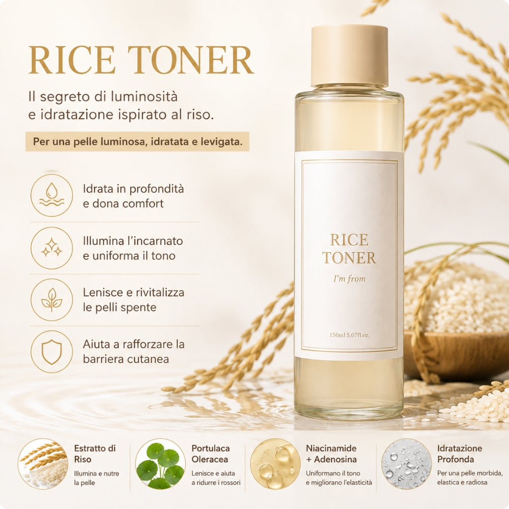 Rice Toner Illuminante al Riso