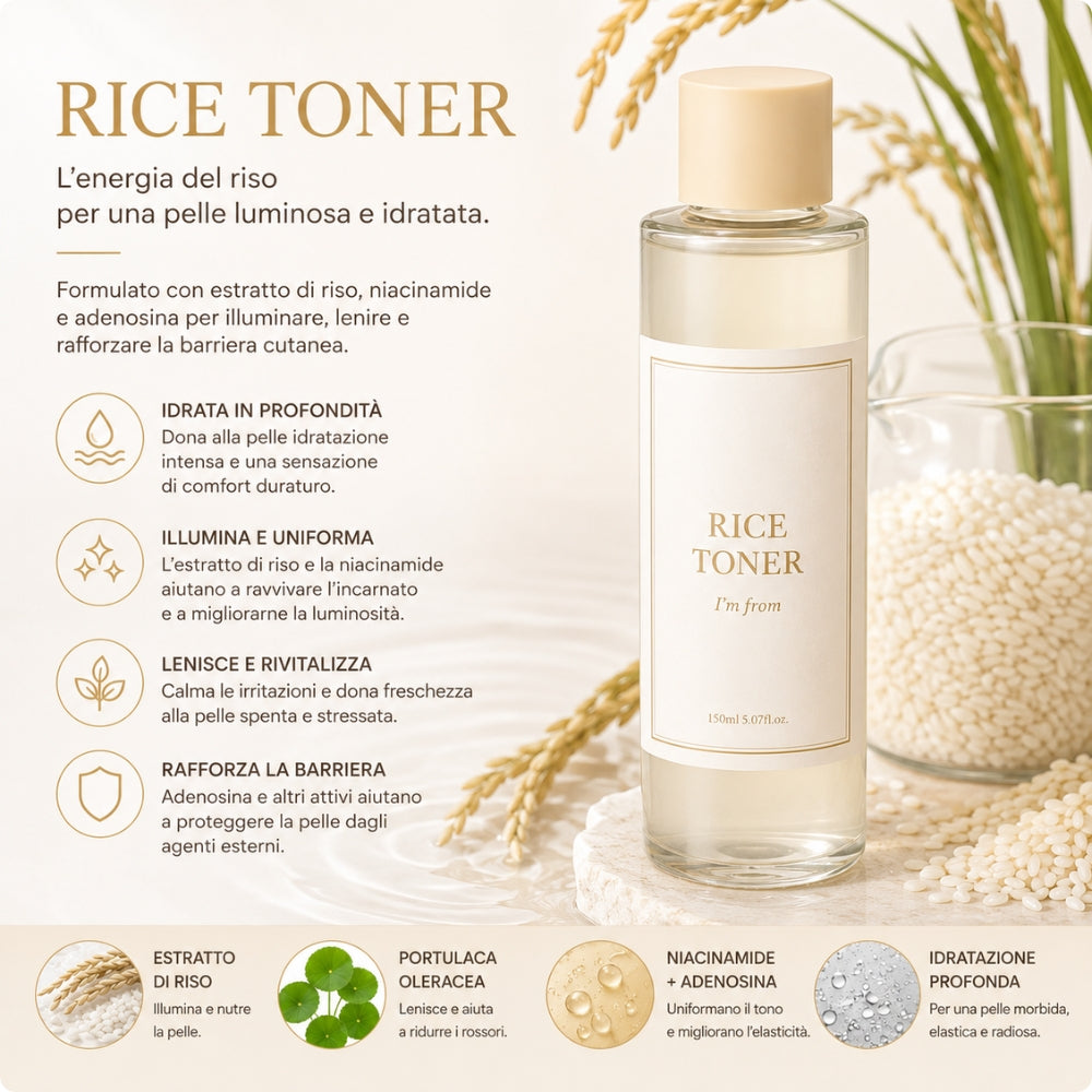 Rice Toner Illuminante al Riso