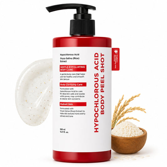 Glowira Body Peel Shot – Scrub Corpo al Riso con Acido Ipocloroso